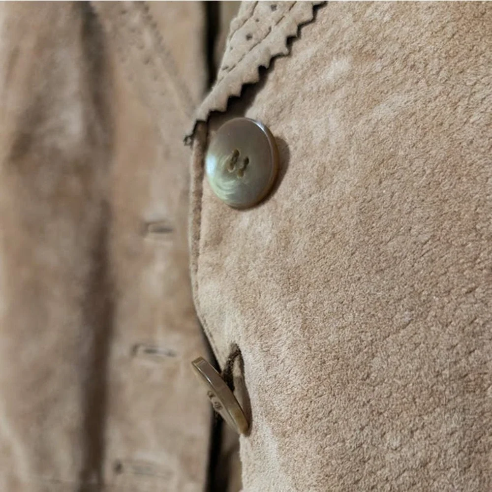 Wilsons Leather Tan Suede Button-Front Jacket - Picture 10 of 12